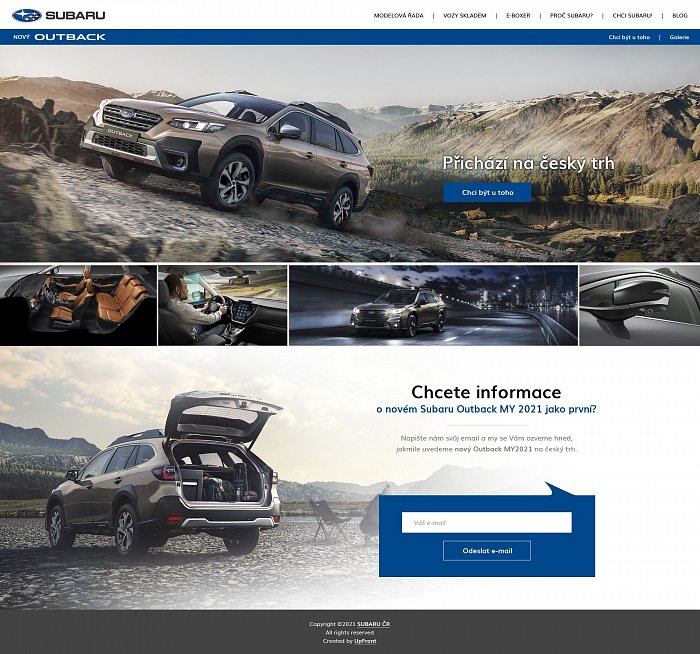 Grafický návrh www - Emil Frey - Subaru Outback - Landing Page