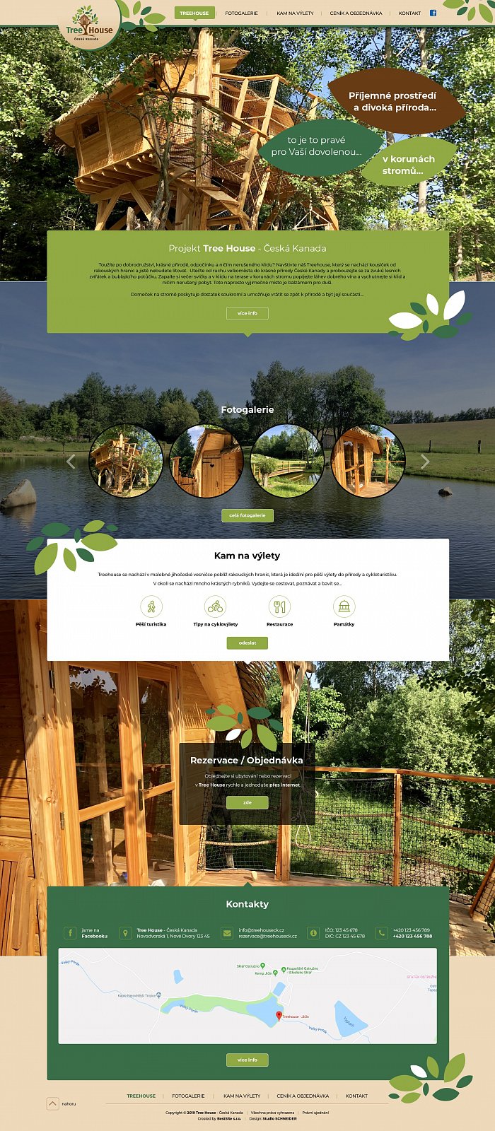 Grafický návrh www - Projekt Tree House - Česká Kanada