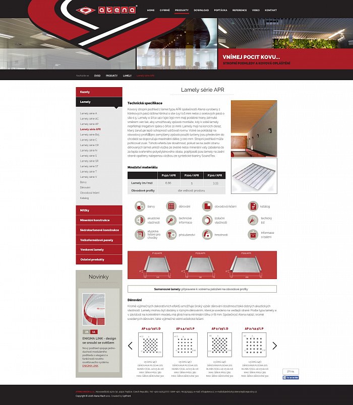 Grafický návrh www + mobilní verze - firma ATENA
