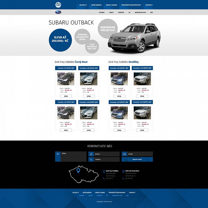 Grafický návrh www - firma EMIL FREY - Subaru a Kia