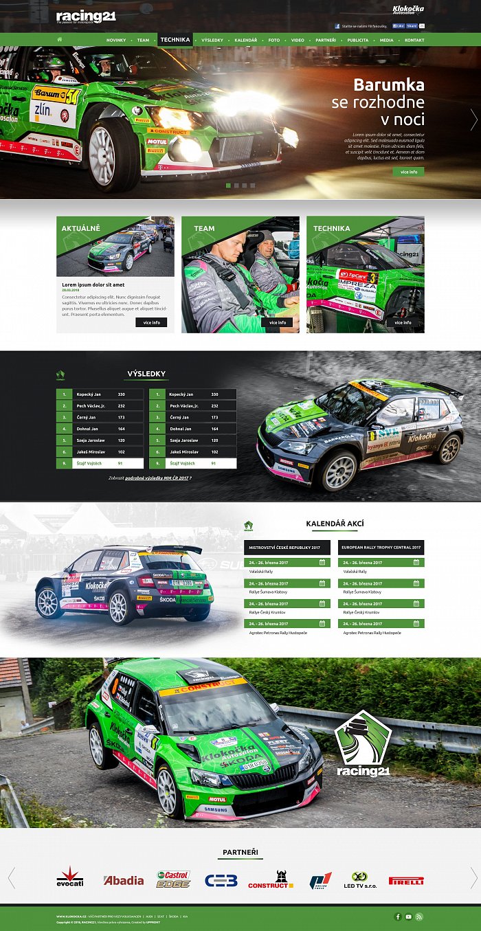 Grafický návrh www - Závodní team RACING21