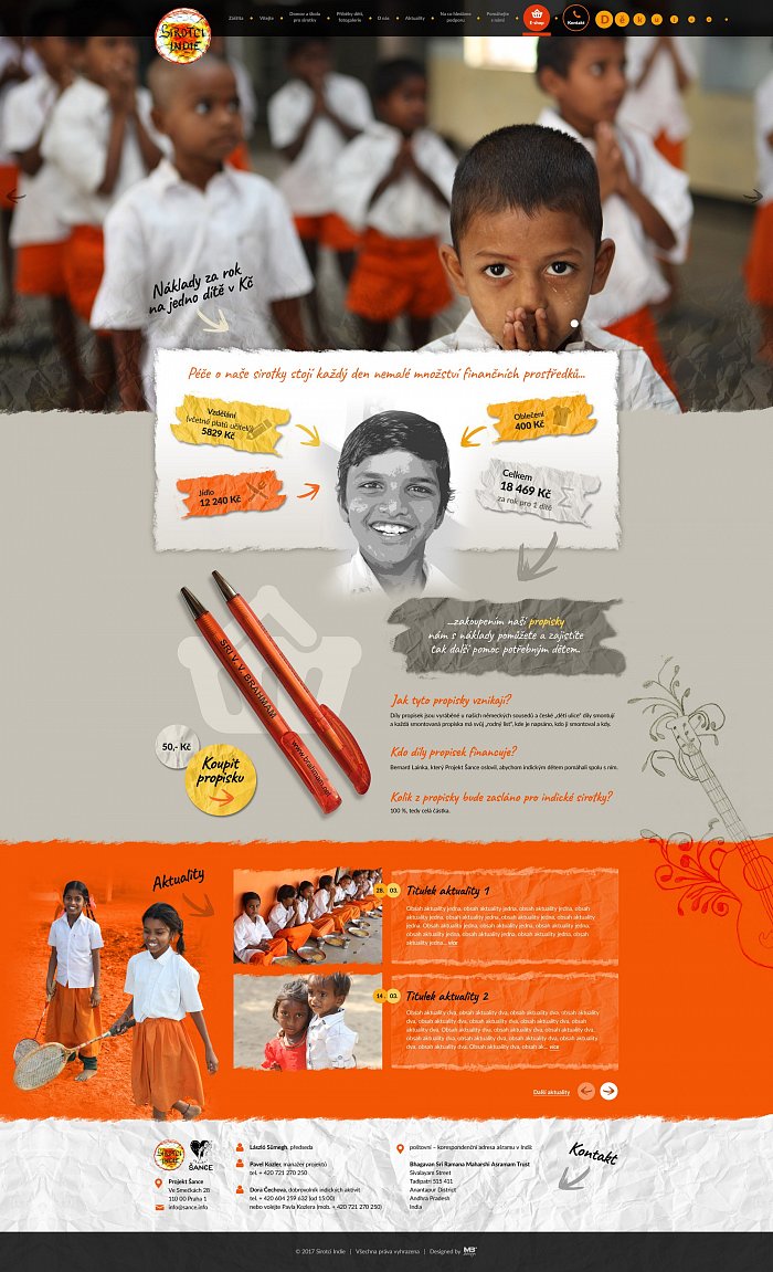 Grafický návrh www - server dobročinné organizace