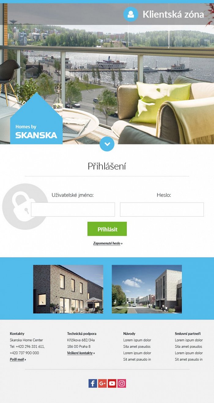 Grafický návrh microsite - firma SKANSKA