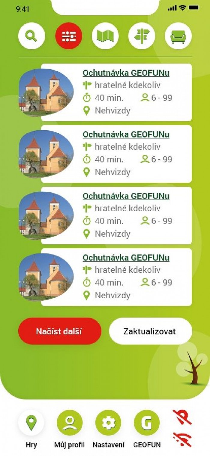 Grafické zpracování mobilní aplikace pro projekt GEOFUN - výletní hry s mobilem