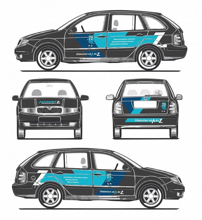 Grafický návrh polepu vozu