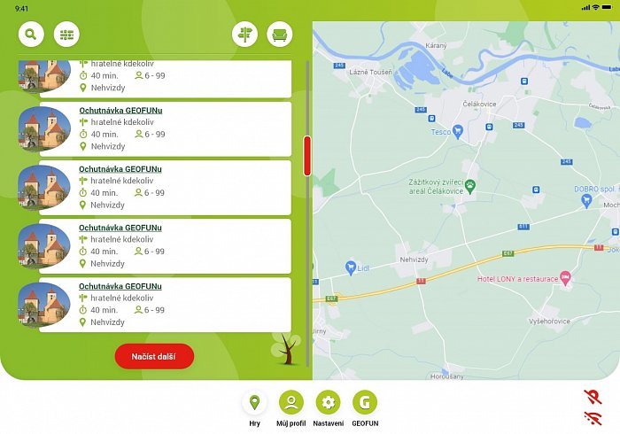 Grafické zpracování mobilní aplikace pro projekt GEOFUN - výletní hry s mobilem