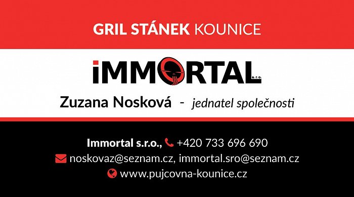 Grafický návrh a zpracování vizitky - firma IMMORTAL