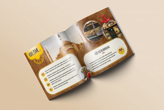 Grafický návrh a zpracování brožury k tisku - exotická restaurace - Praha