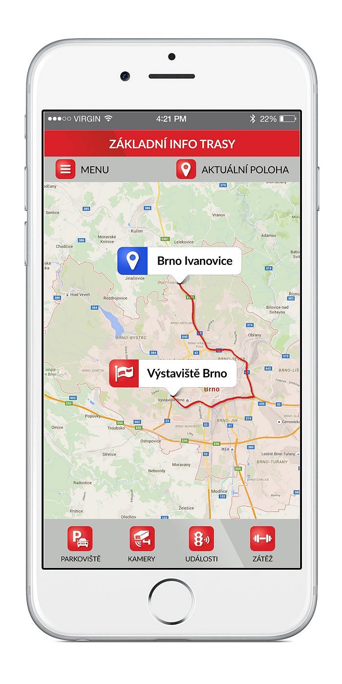 Grafický návrh mobilní aplikace - město BRNO