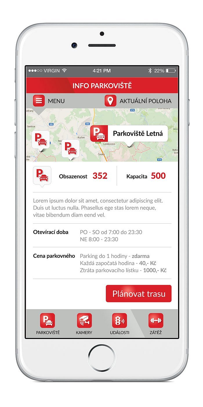 Grafický návrh mobilní aplikace - město BRNO