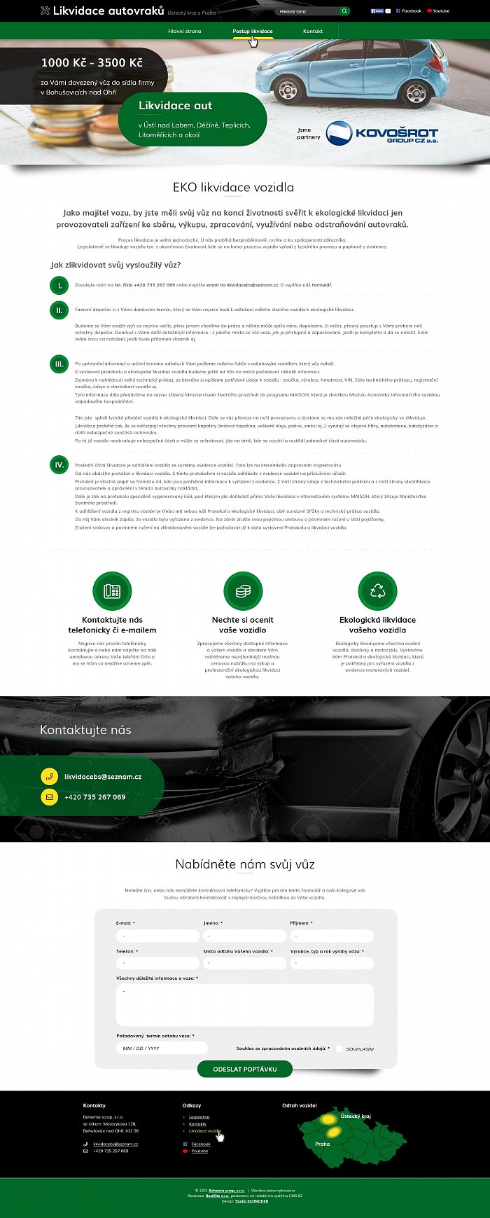 Grafický návrh www - Firma Likvidace autovraků