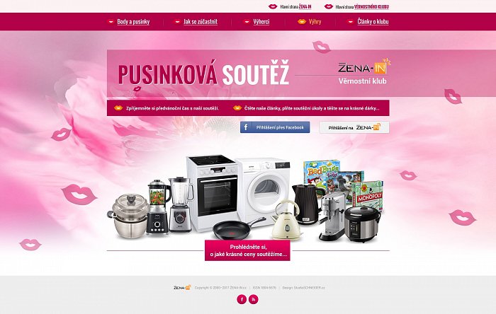 Grafický návrh www - Server ŽENA-IN - soutěžní microsite